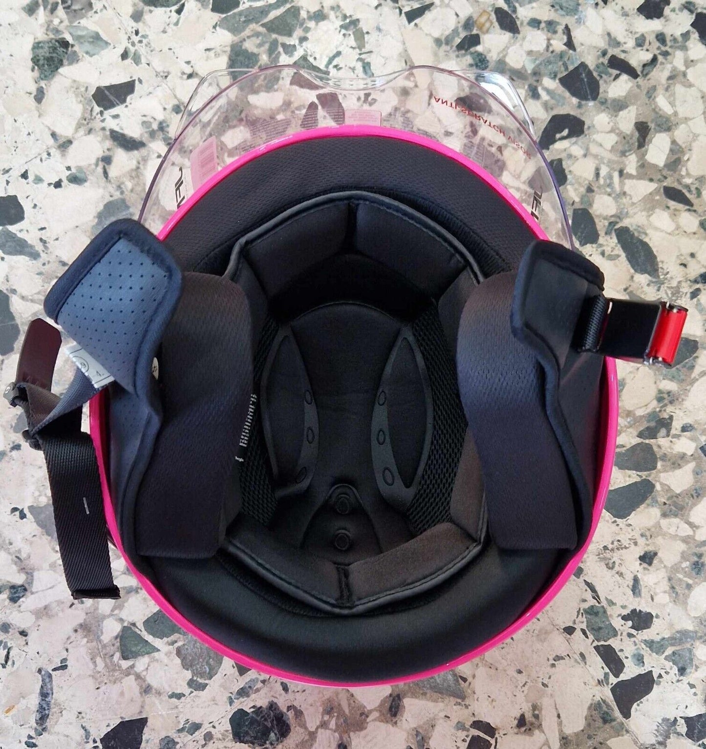 CASCO JFM omologazione ECE 22.06 ROSA LUCIDO con VISIERA CORTA