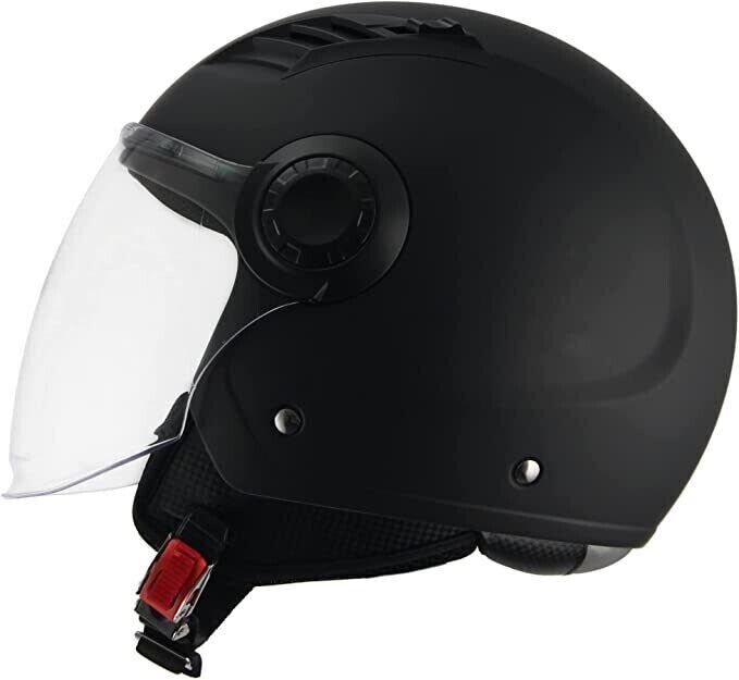 BHR Casco Scooter NERO OPACO Demi-Jet 804
