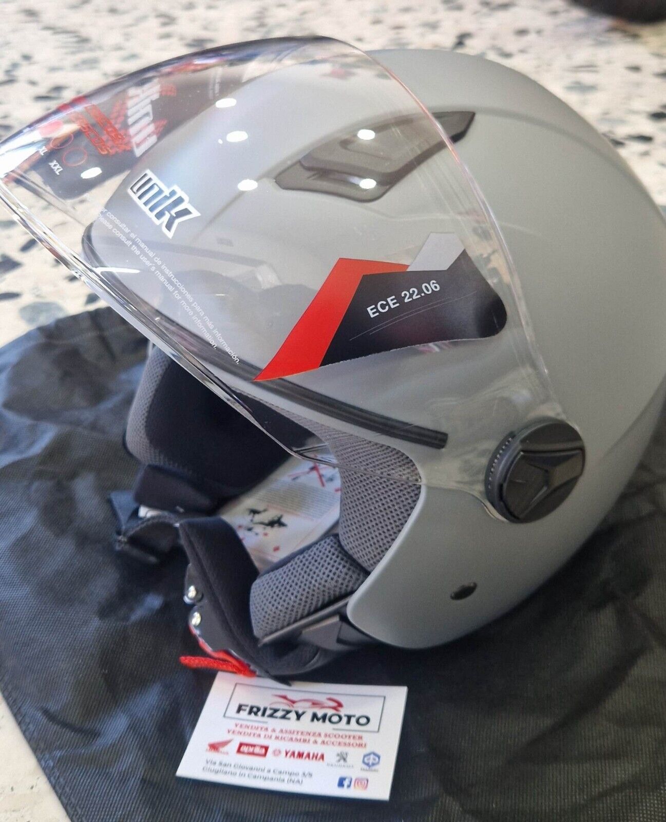 CASCO UNIK omologazione ECE 22.06 VISIERA LUNGA Trasparente